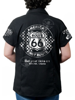 Chemise danse country femme "Route 66 First Route" LAST REBELS - Impression dos