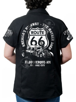 Chemise country femme "Route 66 First Highway" LAST REBELS - Impression dos