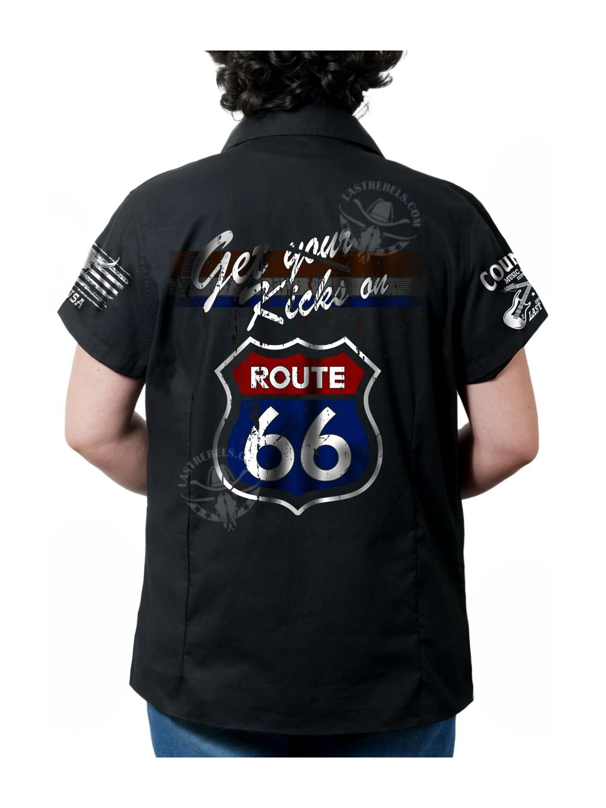 Chemise country femme "Route 66 Get Your Kicks" LAST REBELS - Impression dos