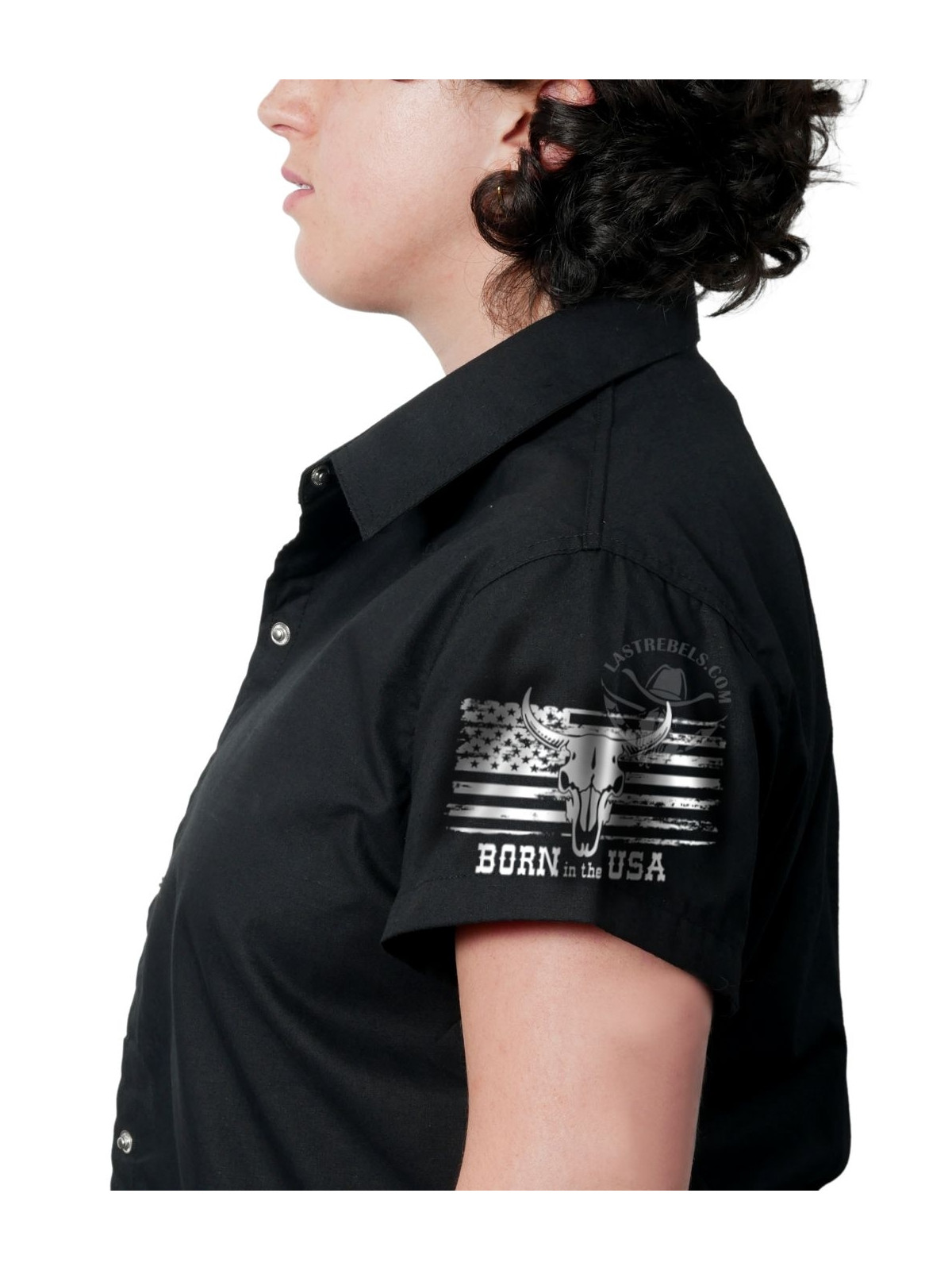 Chemise country femme "Country Music, Âme de l’Amérique" LAST REBELS - Manche gauche