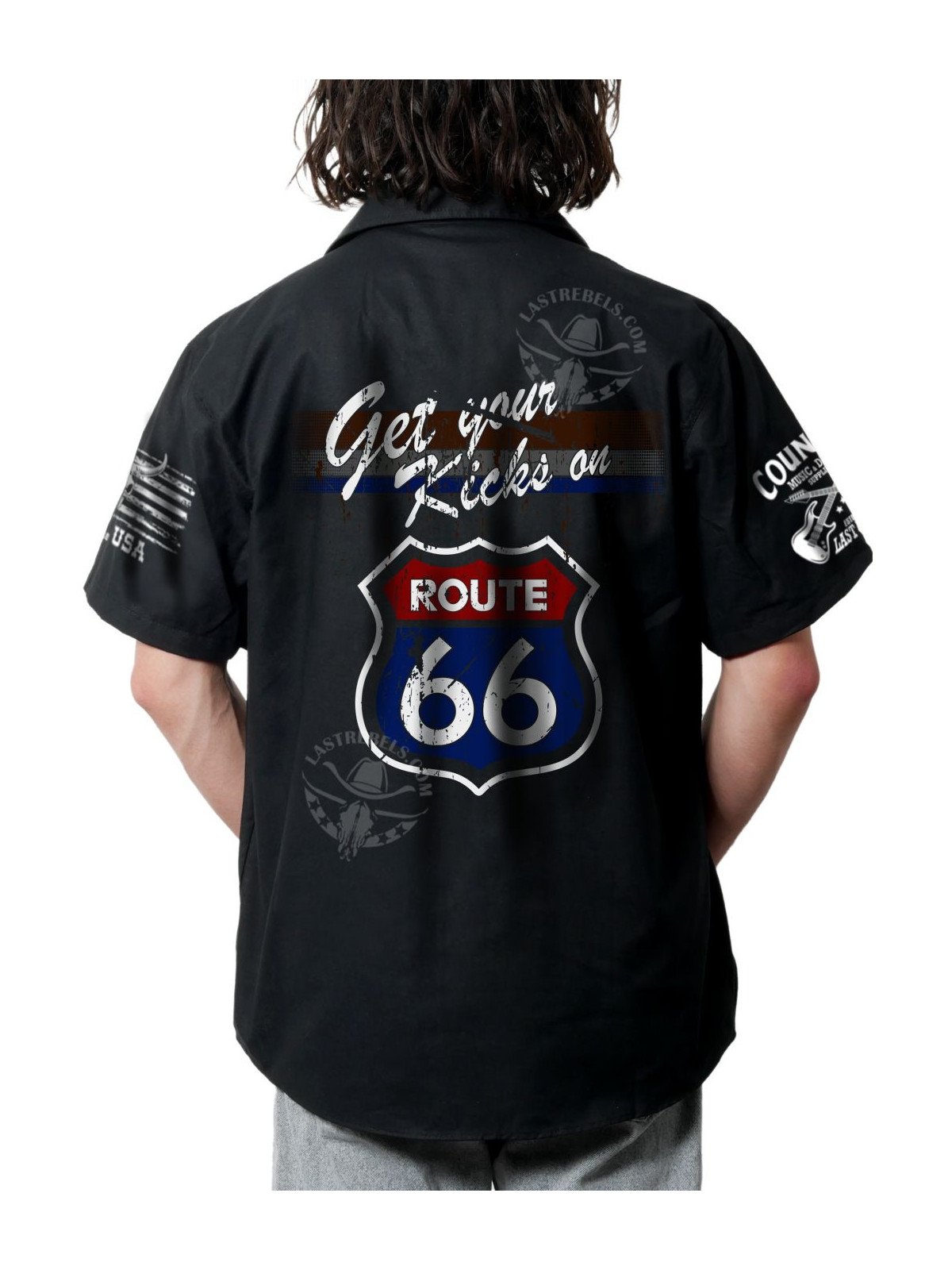 Chemise Danse Country Homme "Route 66 - Get Your Kicks On" - LAST REBELS - Impression dos