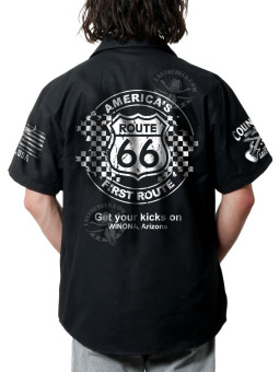 Chemise Danse Country Homme "Route 66 - America's First Route" - LAST REBELS - Impression dos