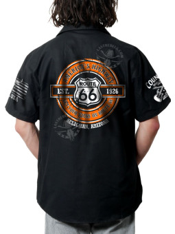 Chemise Danse Country Homme "Route 66 - American Highway" - LAST REBELS - Impression dos