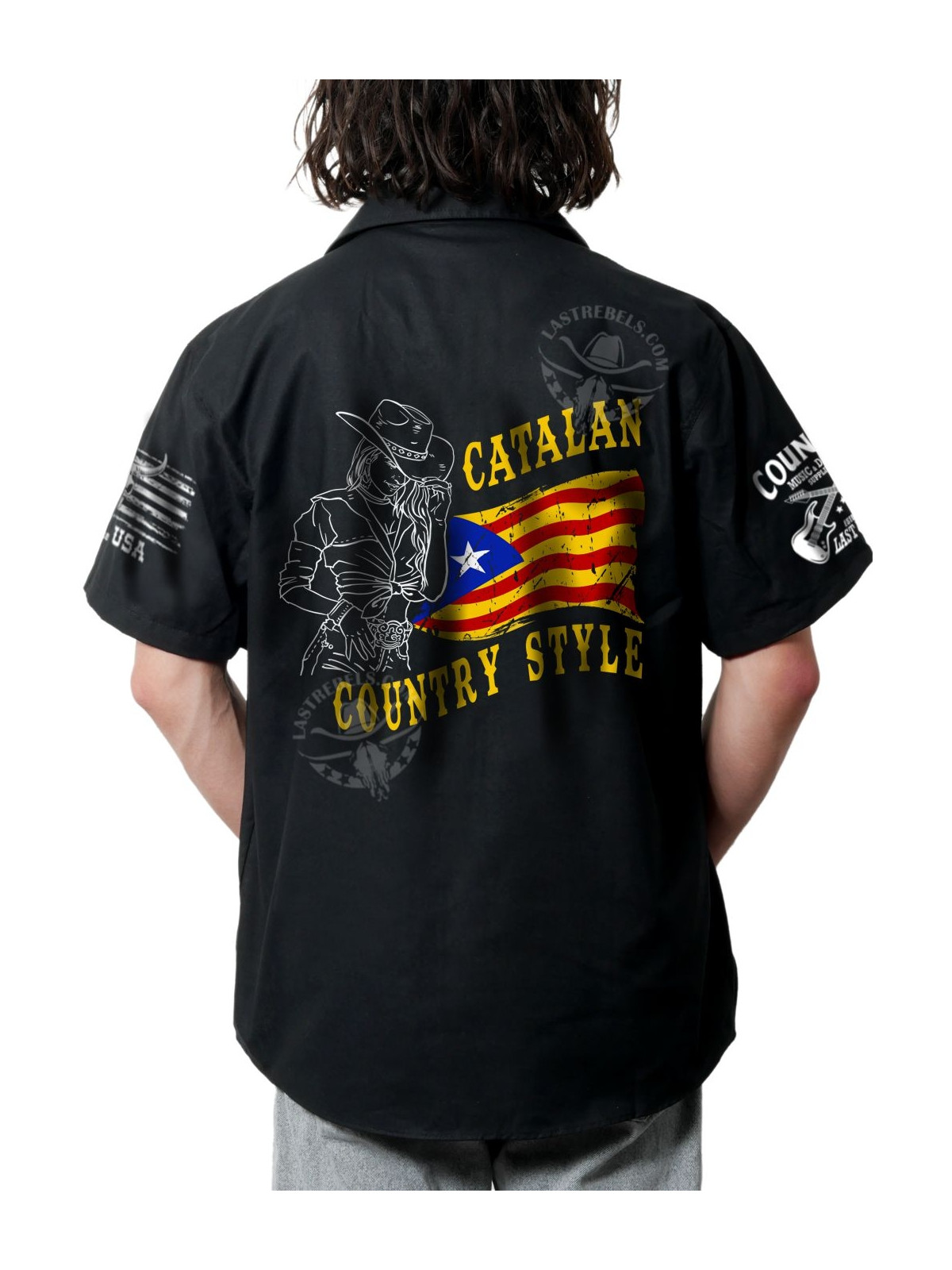 Chemise Danse Country Homme "Catalan Country Dance - Salut Cowboy" - LAST REBELS - Impression dos