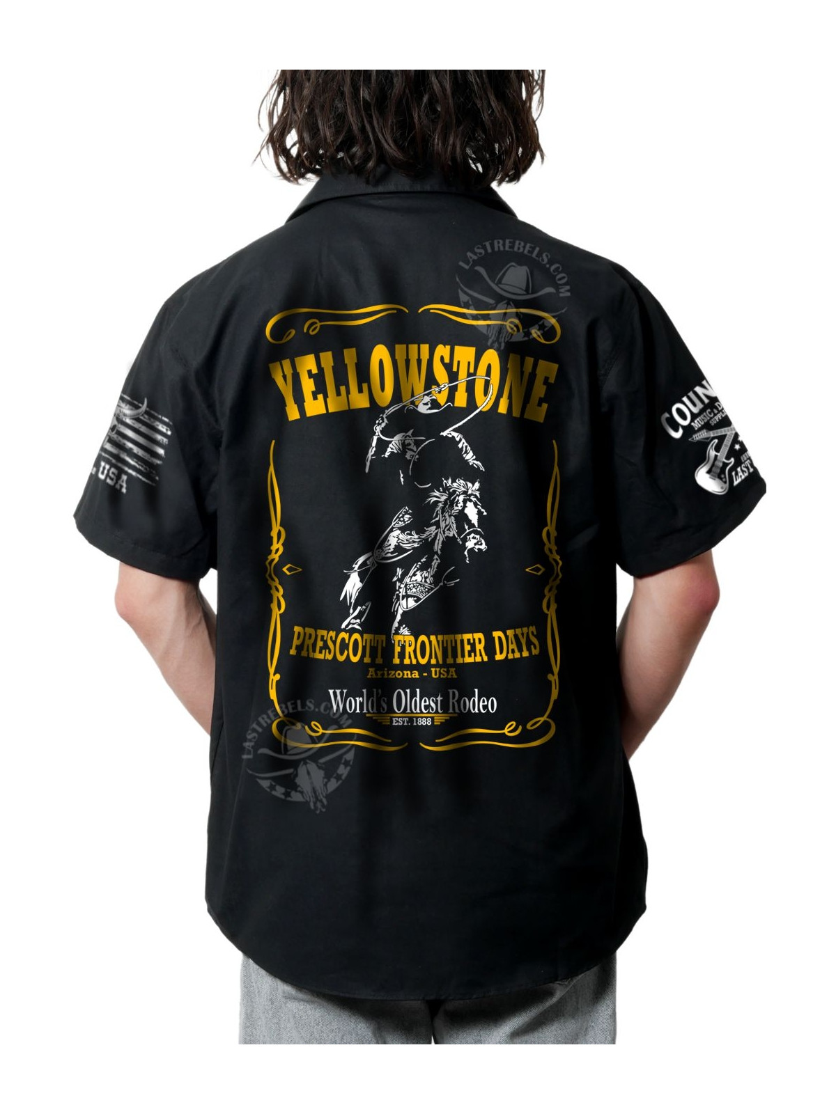 Chemise Danse Country Homme "Yellowstone - Esprit du Rodéo" - LAST REBELS - Impression dos