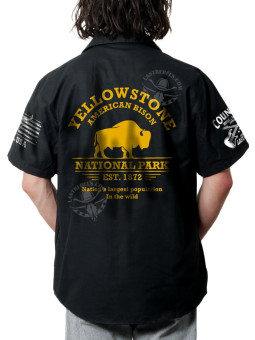 Chemise Danse Country Homme "Yellowstone - Réserve de bisons d'Amérique" - LAST REBELS - Impression dos