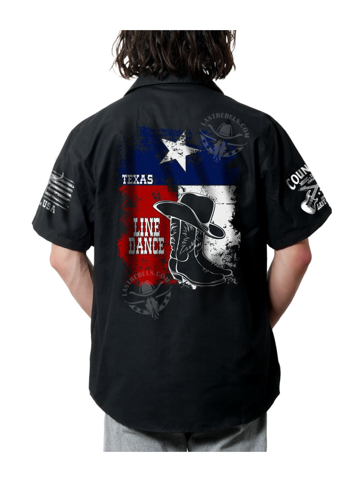 Chemise Danse Country Homme "Line Dance" - LAST REBELS - Impression dos