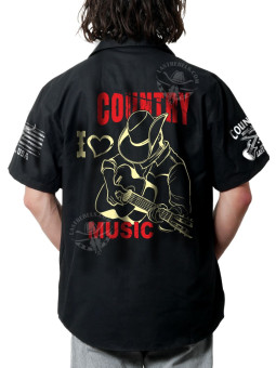 Chemise Danse Country Homme "I ❤ Country Music" - LAST REBELS - impression dos