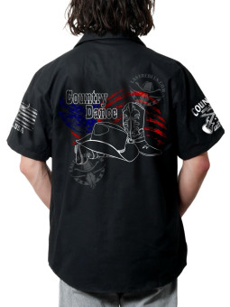 Chemise Danse Country Homme "Bottes & Chapeau - Esprit Western" - LAST REBELS - Impression dos