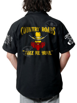 Chemise Danse Country Homme "Country Roads, Take Me Home" - LAST REBELS - Impression dos