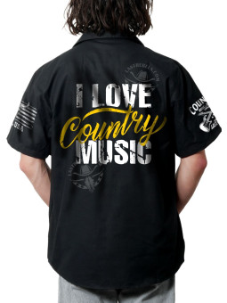 Chemise Danse Country Homme "I Love Country Music" - LAST REBELS - Impression dos