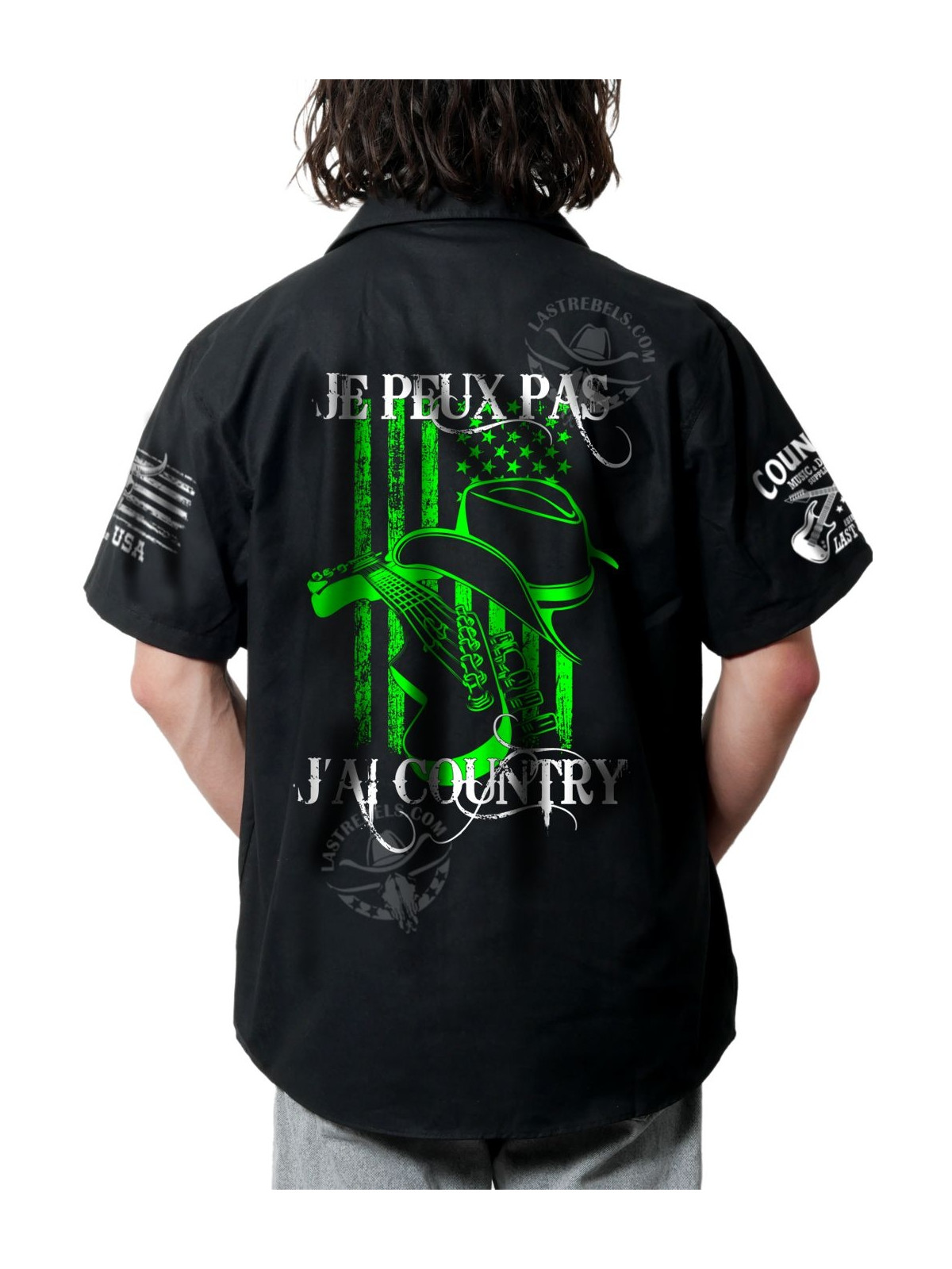 Chemise Danse Country Homme "Je peux pas, j'ai Country" - LAST REBELS - Impression dos