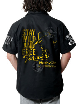 Chemise Danse Country Homme "Cowboy wild and free" - LAST REBELS - Impression dos