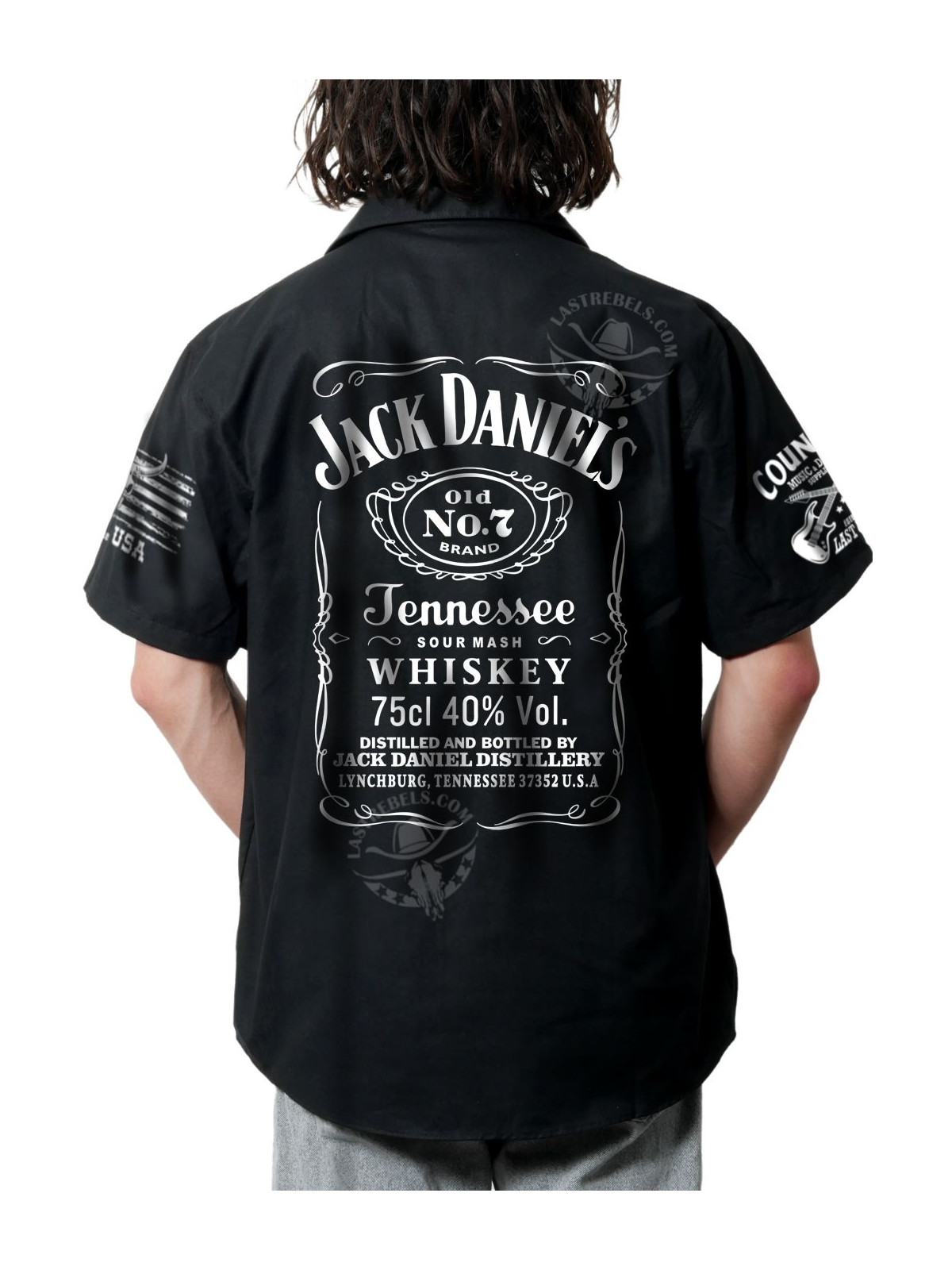 Chemise Danse Country Homme "Jack Daniel's Tennessee" - LAST REBELS - Impression dos