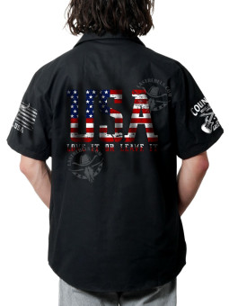 Chemise Danse Country Homme "L'Amérique, tu l'aimes ou tu la quittes" - LAST REBELS - Impression dos