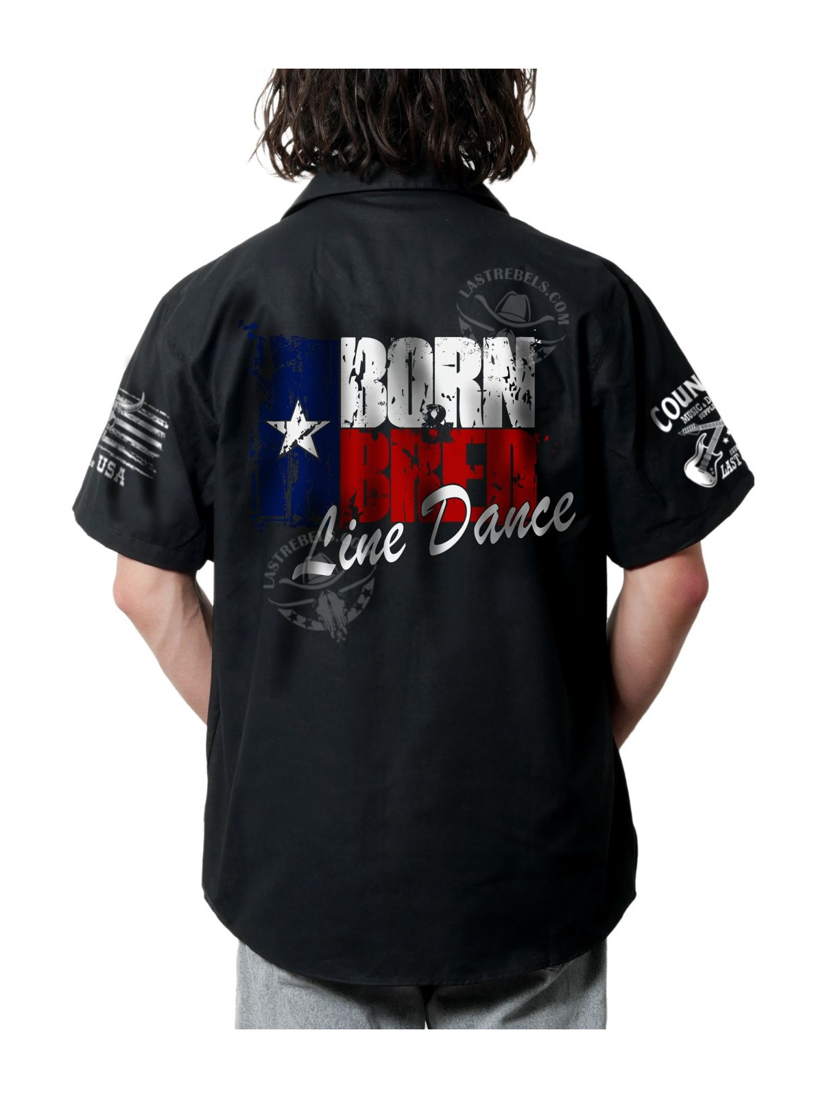 Chemise Danse Country Homme "Born and Bred Line Dance" - LAST REBELS - Impression dos
