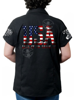 Chemise country femme "Fierté Américaine" LAST REBELS - Impression dos