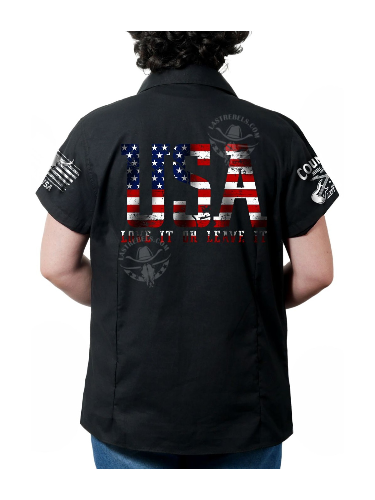 Chemise country femme "Fierté Américaine" LAST REBELS - Impression dos