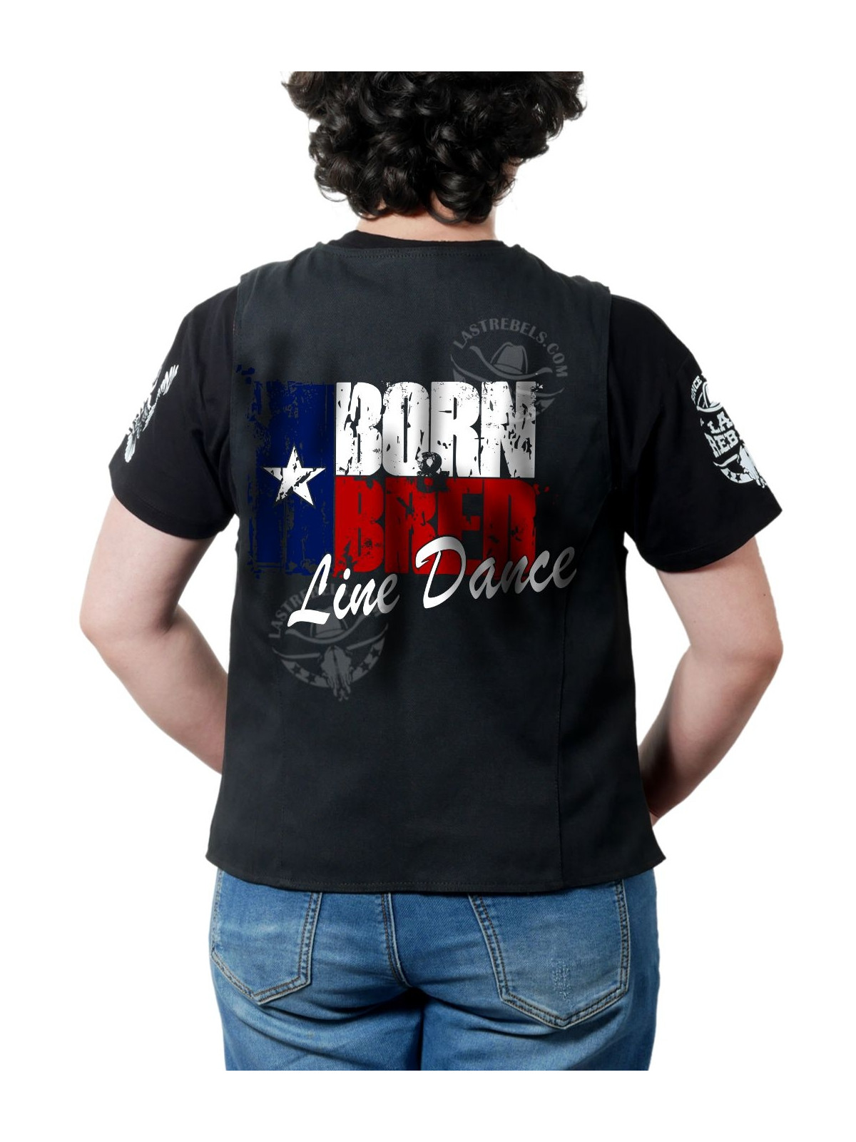Gilet femme "Née pour la Danse Country" – LAST REBELS Texas - Impression dos