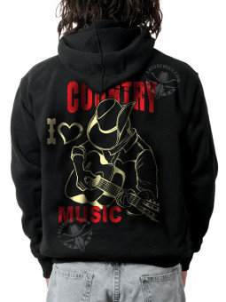Sweat zippé danse-country homme "I ❤ Country Music" – LAST REBELS - Impression dos