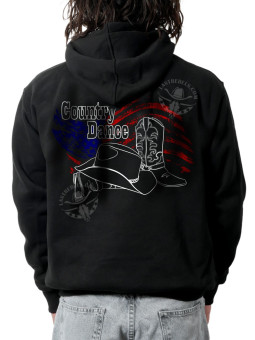 Sweat zippé danse-country homme Country Dance & USA – LAST REBELS - impression dos