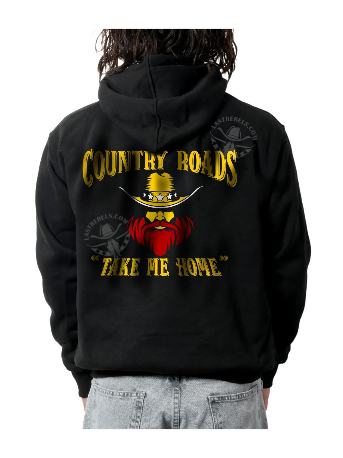 Sweat zippé danse-country homme Country Roads – LAST REBELS - Impression dos