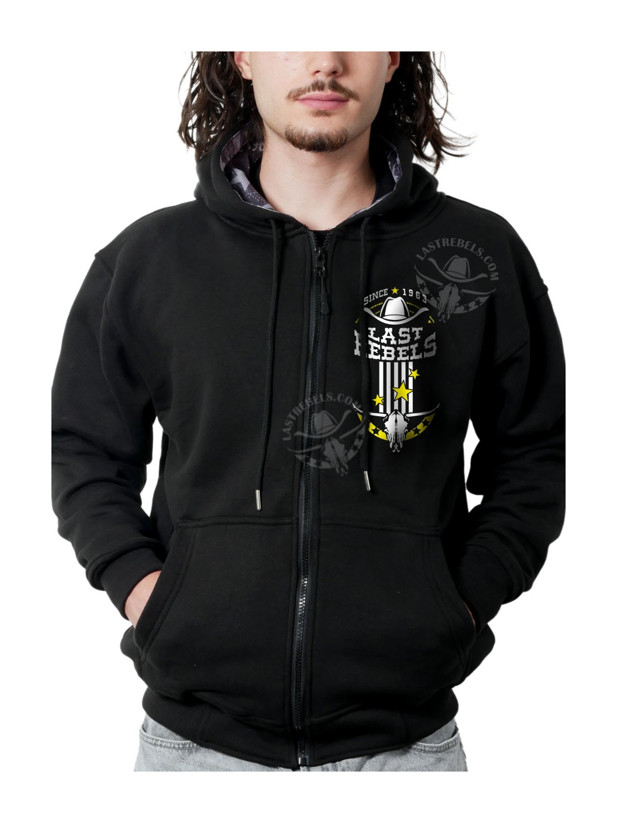 Sweat zippé danse-country homme I Love Country Music – LAST REBELS - Vu de face