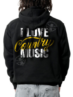 Sweat zippé danse-country homme I Love Country Music – LAST REBELS - Impression dos