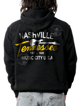 Sweat zippé danse-country homme Nashville Tennessee – LAST REBELS - Impression dos