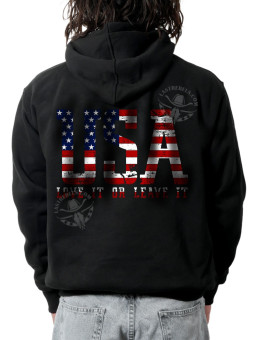 Sweat zippé danse-country homme USA – L’Amérique, tu l’aimes – LAST REBELS - Impression dos
