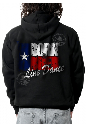 Modèle exclusif Danse Country Last Rebels "Né et élevé à la Line Dance" sur drapeau Texan