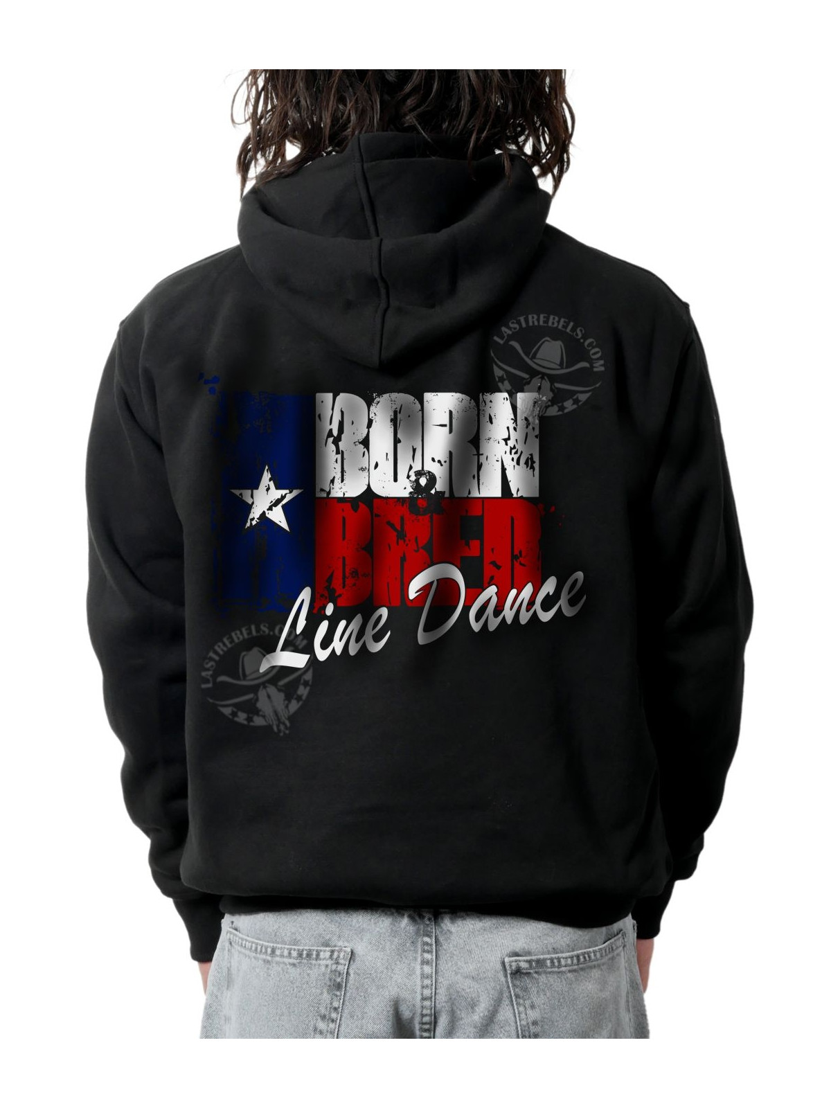 Sweat zippé homme Born and Bred Line Dance – Danse-Country – LAST REBELS - Impression dos