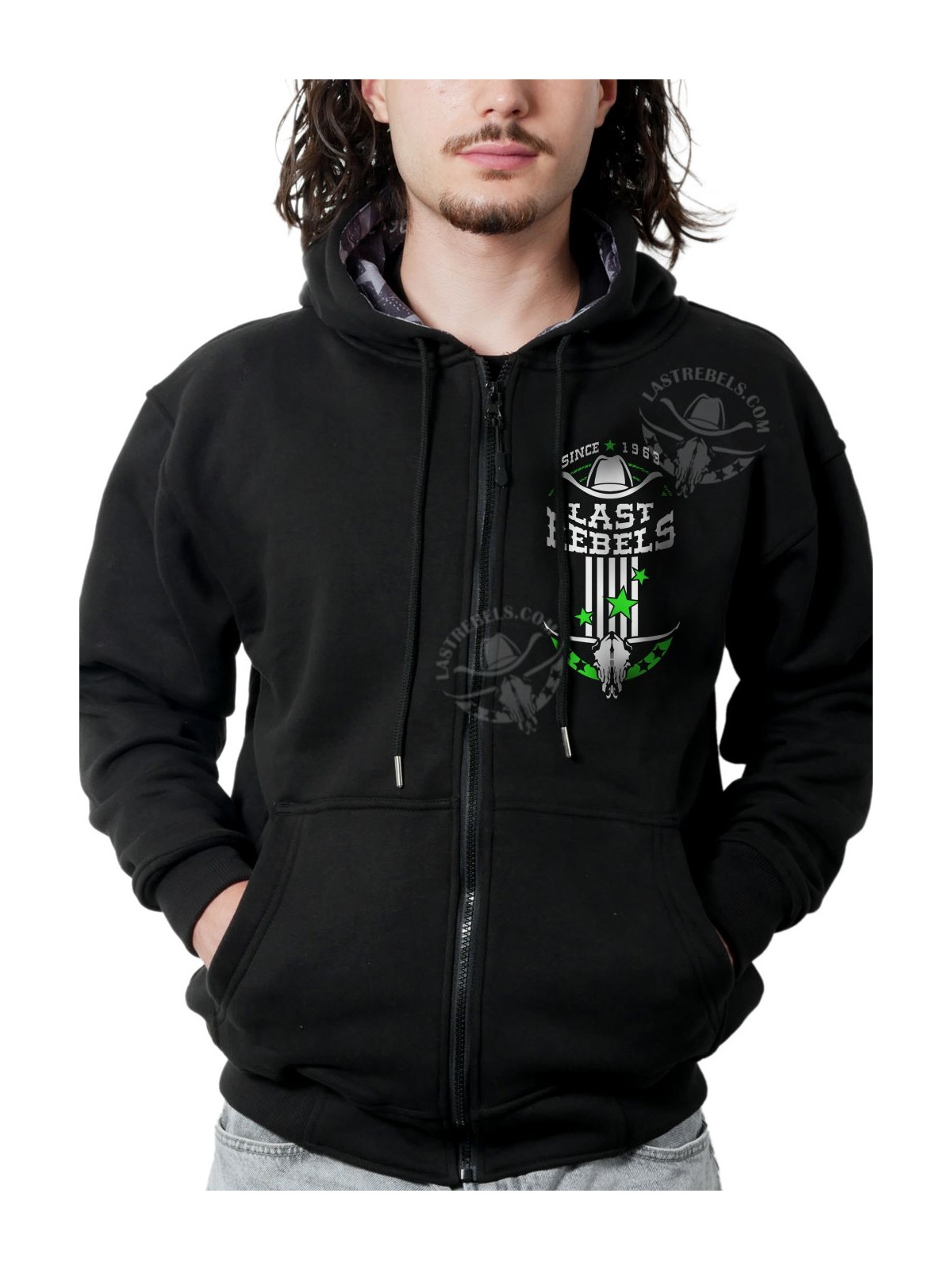 Sweat zippé danse-country homme Je peux pas, j’ai Country – LAST REBELS - Vue de face
