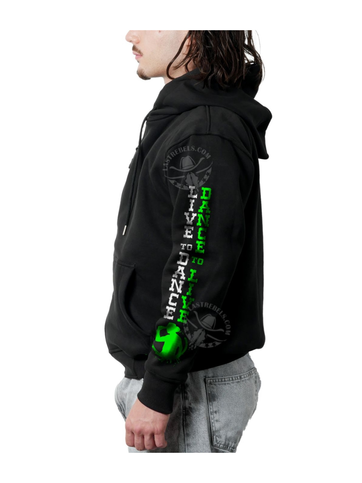 Sweat zippé danse-country homme Je peux pas, j’ai Country – LAST REBELS - Manche gauche