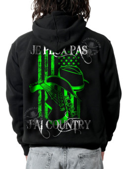 Sweat zippé danse-country homme Je peux pas, j’ai Country – LAST REBELS - Impression dos