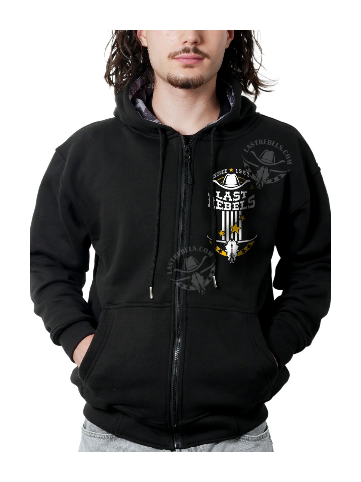 Sweat zippé danse-country homme Cowboy indomptable – LAST REBELS - Vue de face