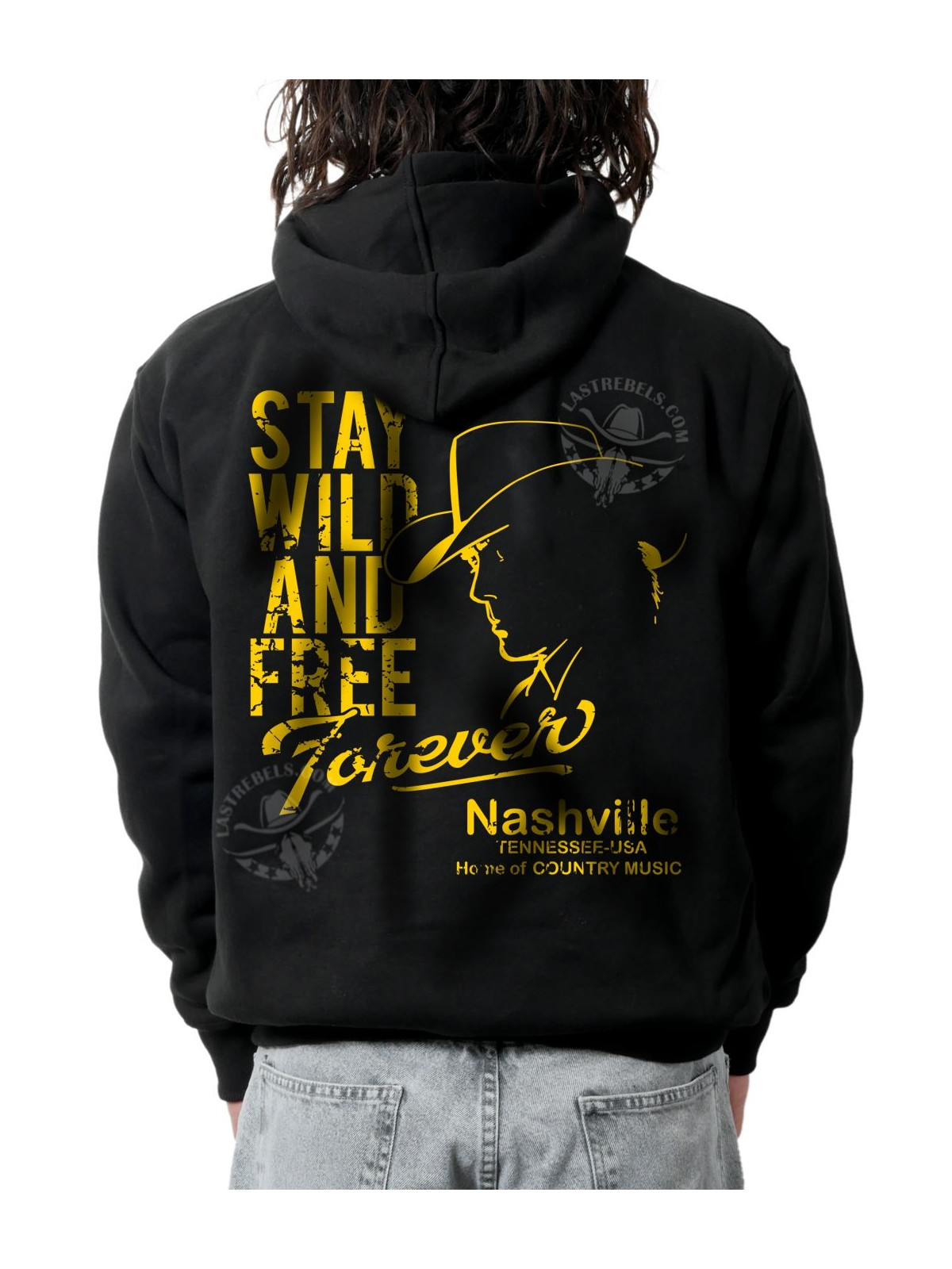 Sweat zippé danse-country homme Cowboy indomptable – LAST REBELS - Impression dos