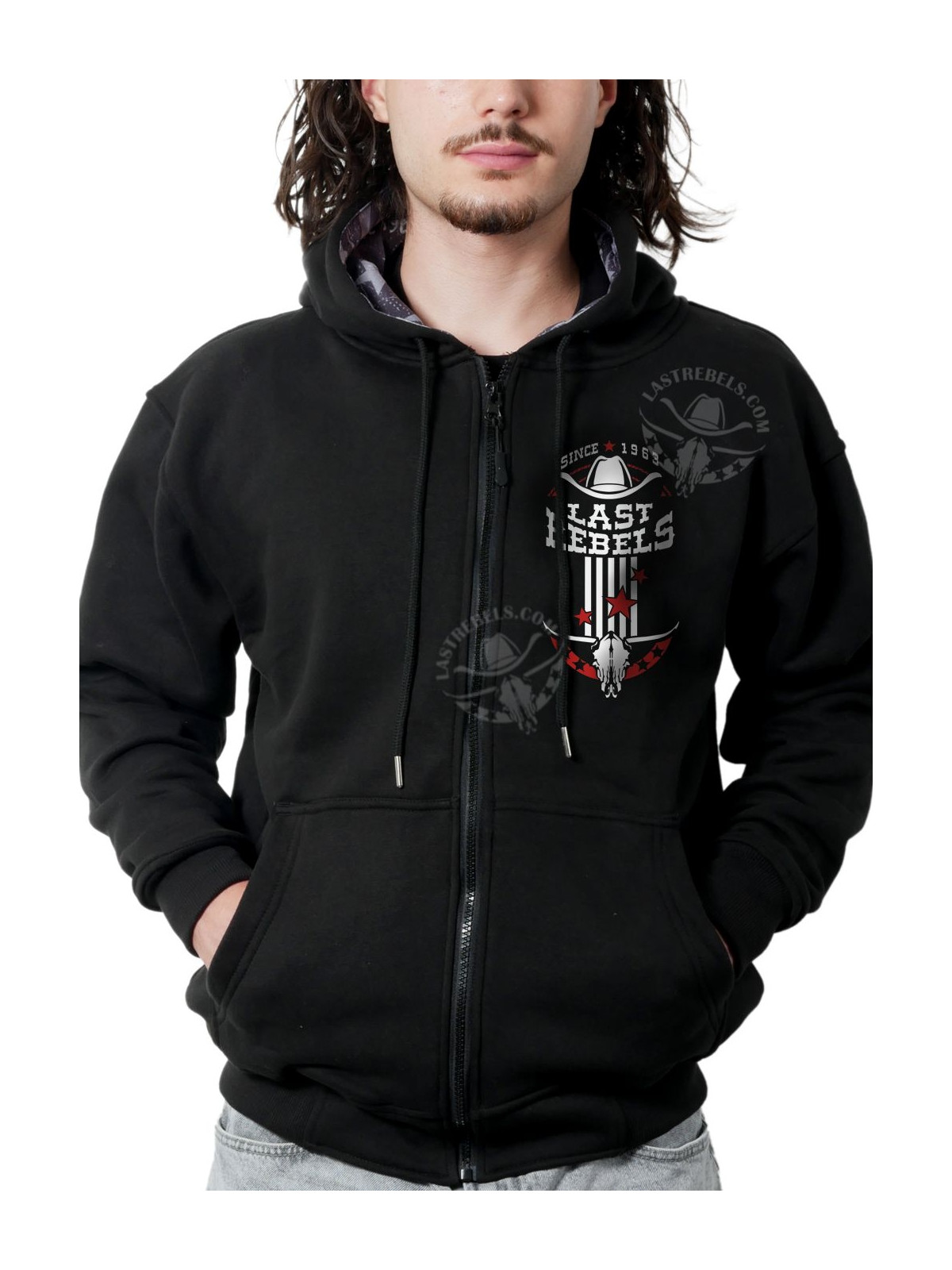 Sweat zippé danse-country homme Rêvons d’Amérique – LAST REBELS - Vue de face