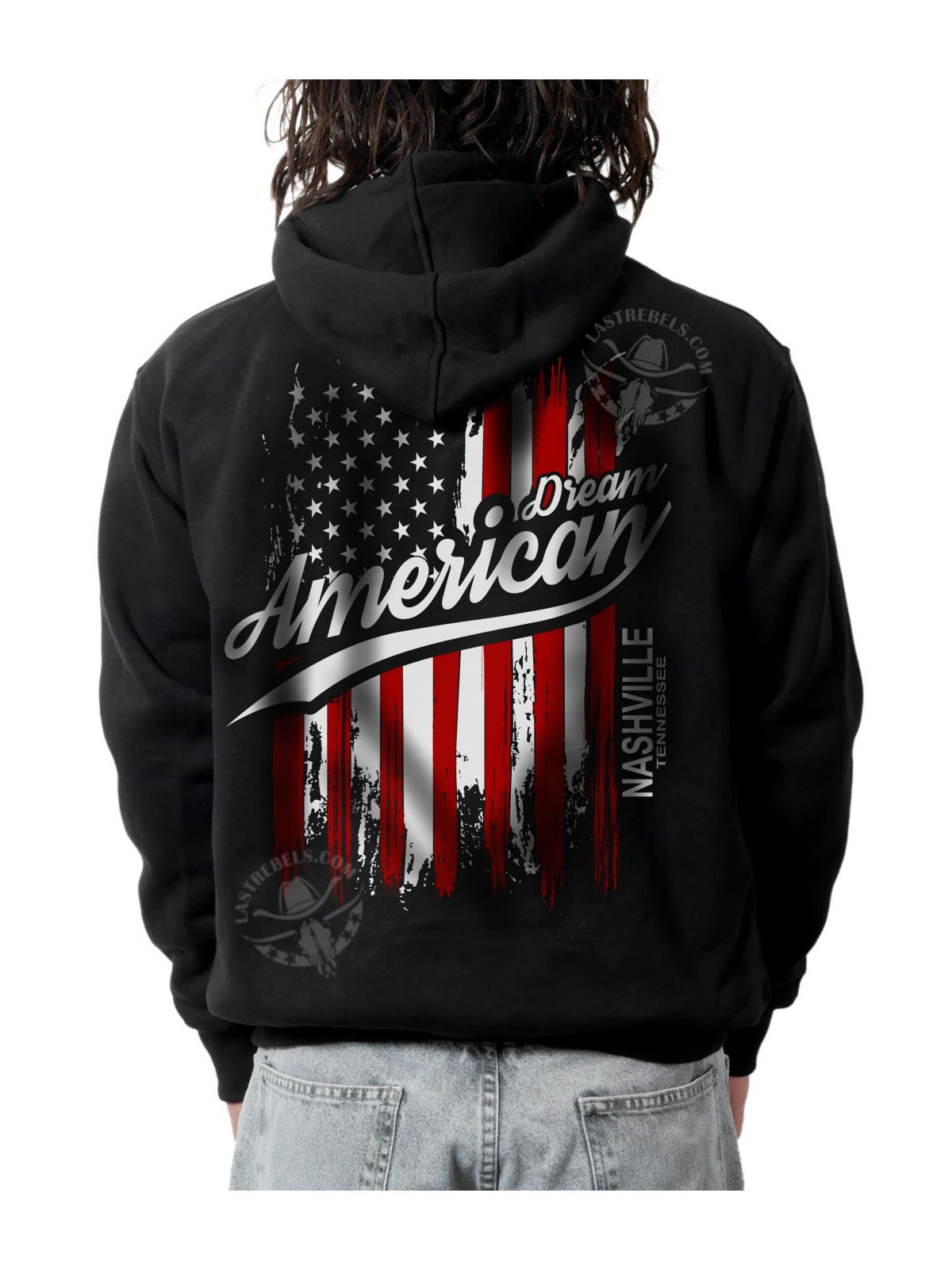 Sweat zippé danse-country homme Rêvons d’Amérique – LAST REBELS - Impression dos
