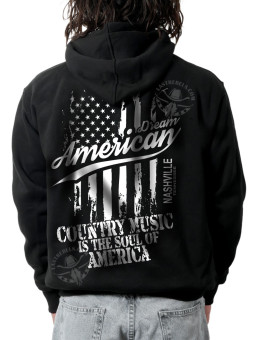 Sweat zippé danse-country homme Rêvons d’Amérique & musique – LAST REBELS - Impression dos