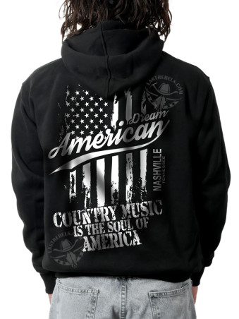 Sweat zippé danse-country homme Rêvons d’Amérique & musique – LAST REBELS - Impression dos
