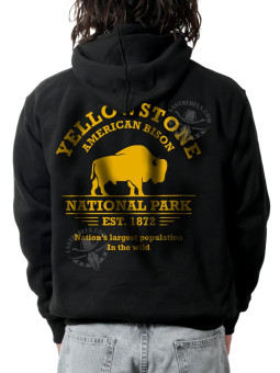 Sweat zippé danse-country homme Yellowstone & bisons – LAST REBELS - Impression dos