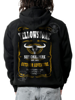 Sweat zippé danse-country homme Yellowstone & Longhorn – LAST REBELS - Impression dos