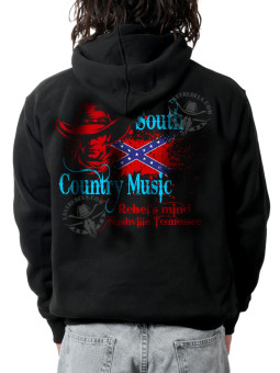 Sweat zippé danse-country homme South Country Music – LAST REBELS - Impression dos