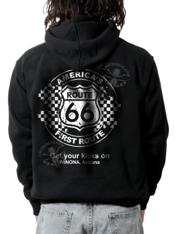 Sweat zippé danse-country homme Route 66 première route – LAST REBELS - Impression dos