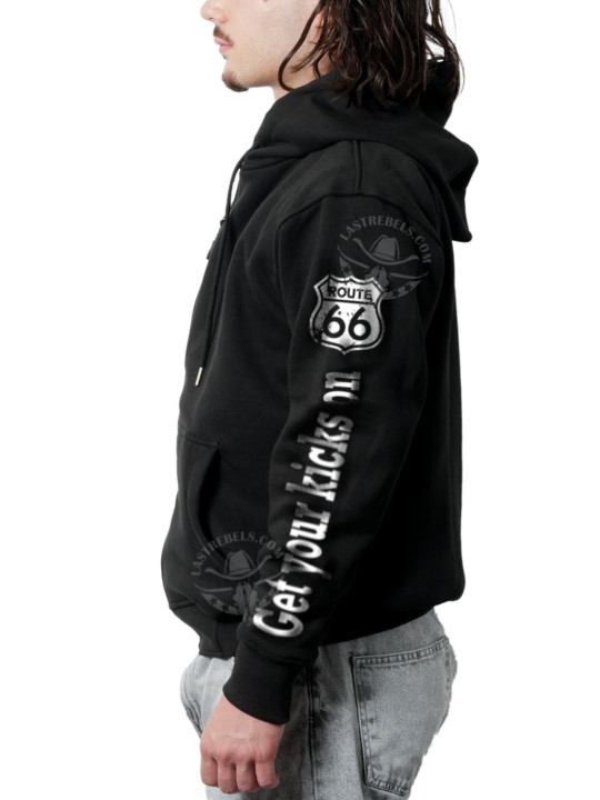 Sweat zippé danse-country homme Route 66 Highway USA – LAST REBELS - Manche gauche Sweat zippé danse-country homme Route 66 Highway USA – LAST REBELS - Manche gauche