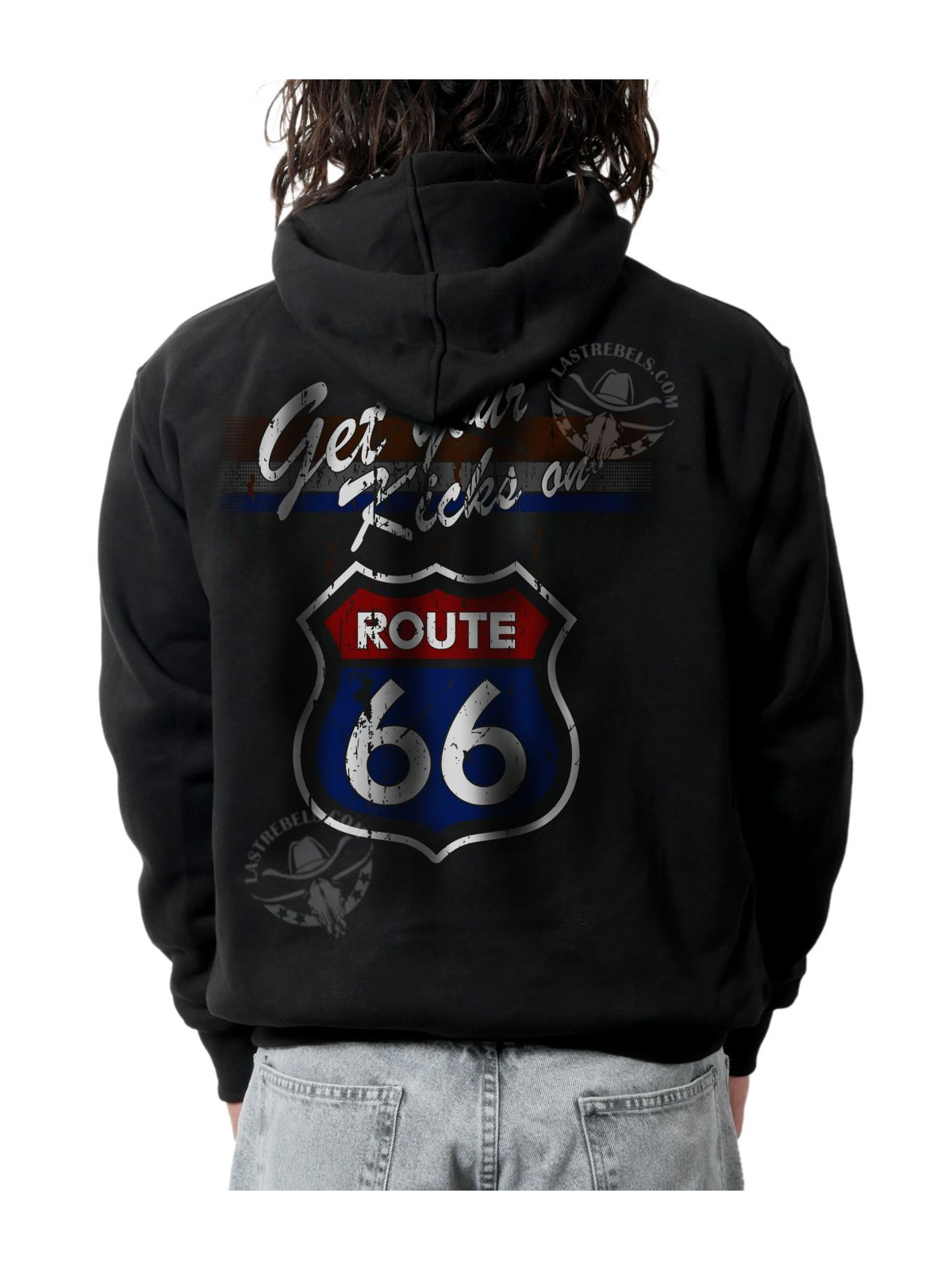 Sweat zippé danse-country homme Route 66 Get Your Kicks – LAST REBELS - Impression dos