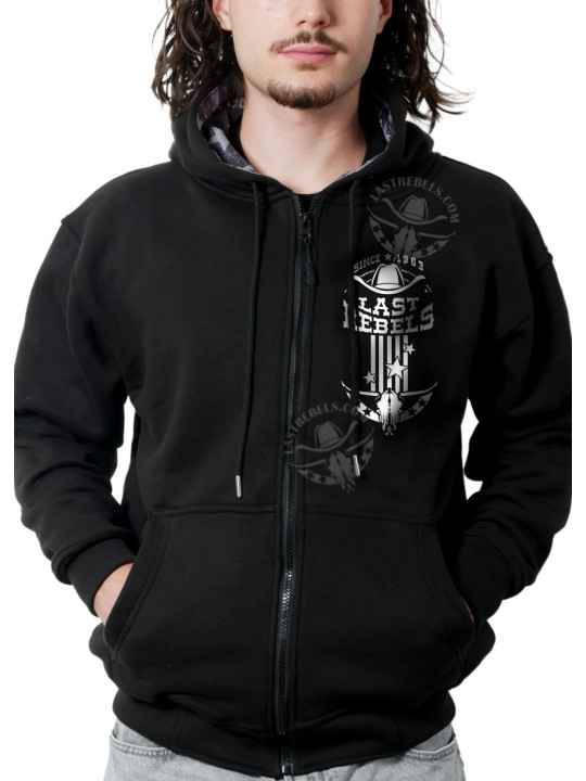 Sweat zippé danse-country homme Jack Daniel’s Tennessee – LAST REBELS - Vue de face Sweat zippé danse-country homme Jack Daniel’s Tennessee – LAST REBELS - Vue de face