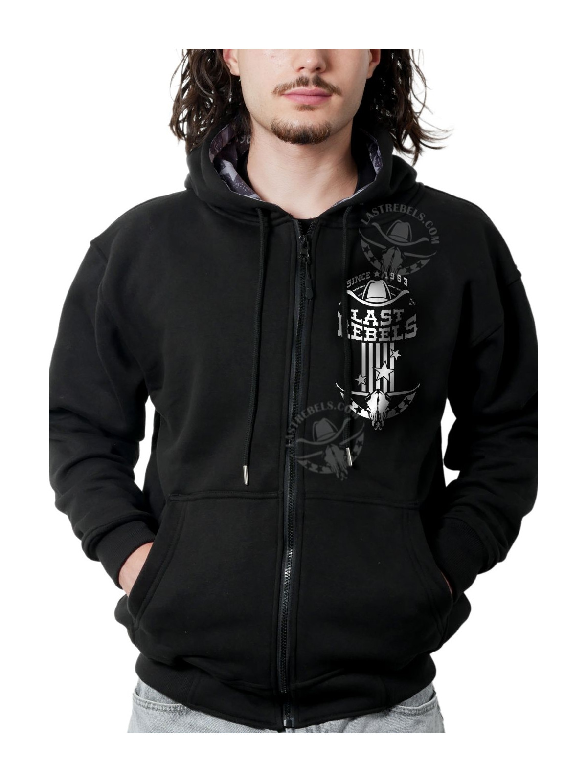 Sweat zippé danse-country homme Jack Daniel’s Tennessee – LAST REBELS - Vue de face