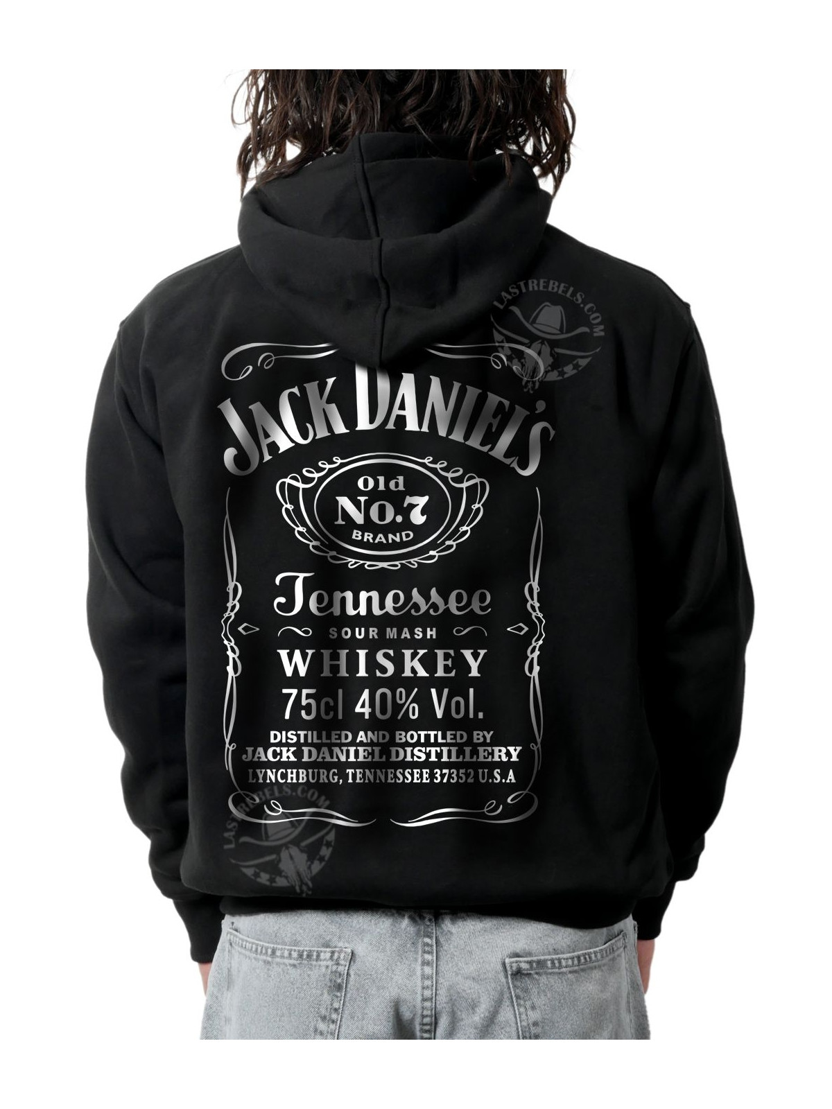 Sweat zippé danse-country homme Jack Daniel’s Tennessee – LAST REBELS - Impression dos